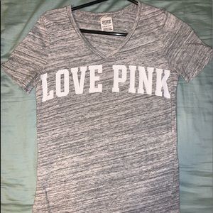 Pink v-neck t-shirt